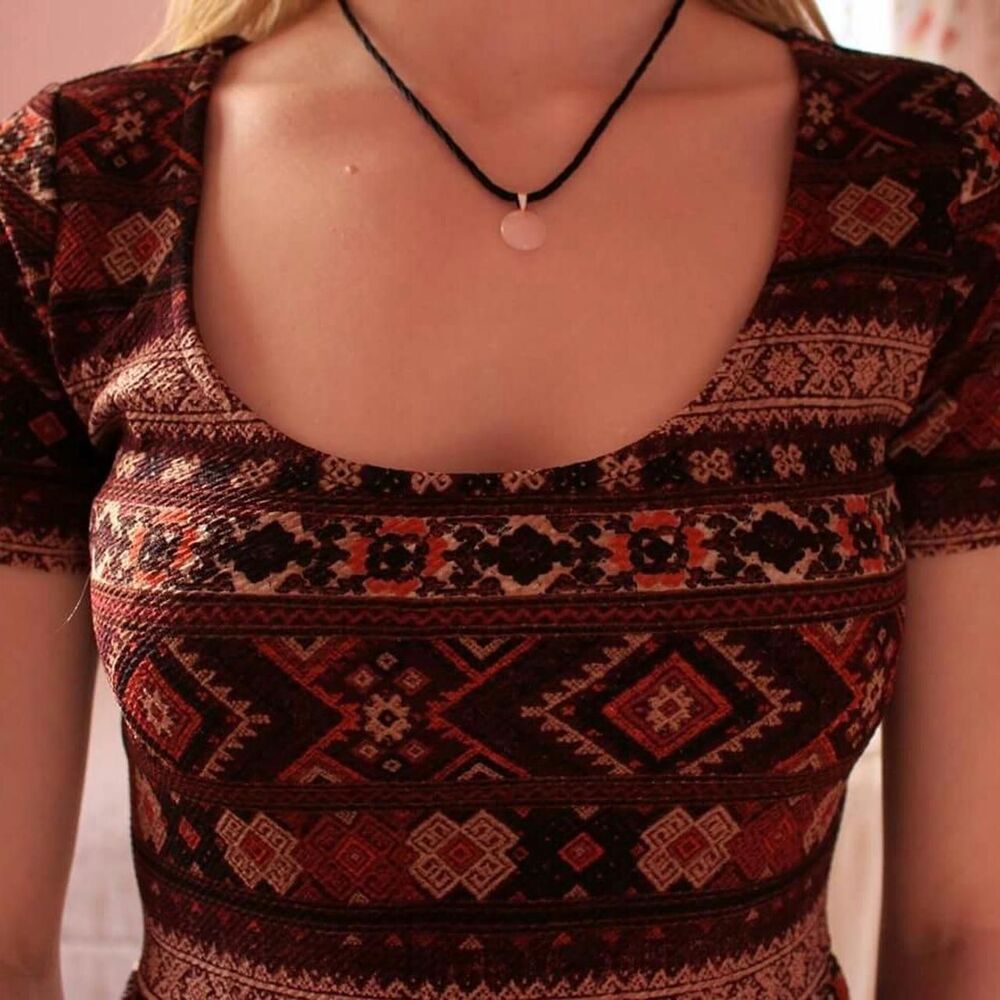 Forever-21 Women's Brown and Burgundy Dress